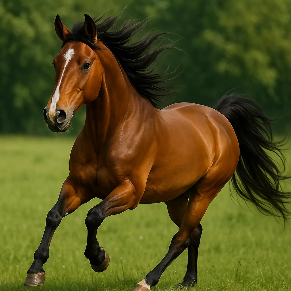 "Majestic horse portrait in motion with flowing mane