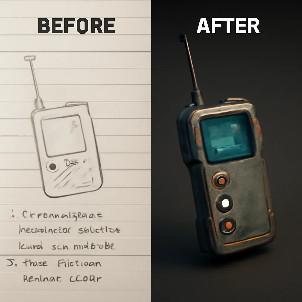 Movie prop design generation example