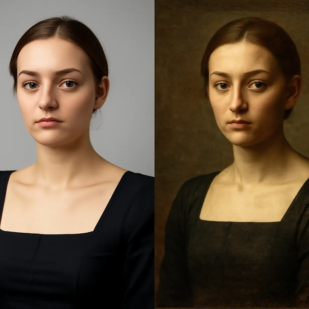 Classical Renaissance style art conversion example