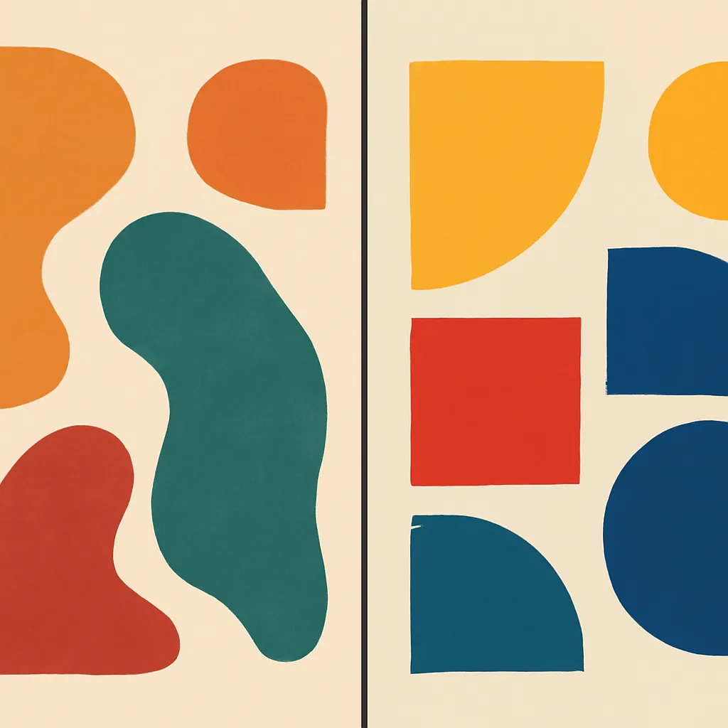 Bauhaus geometric design style art conversion example