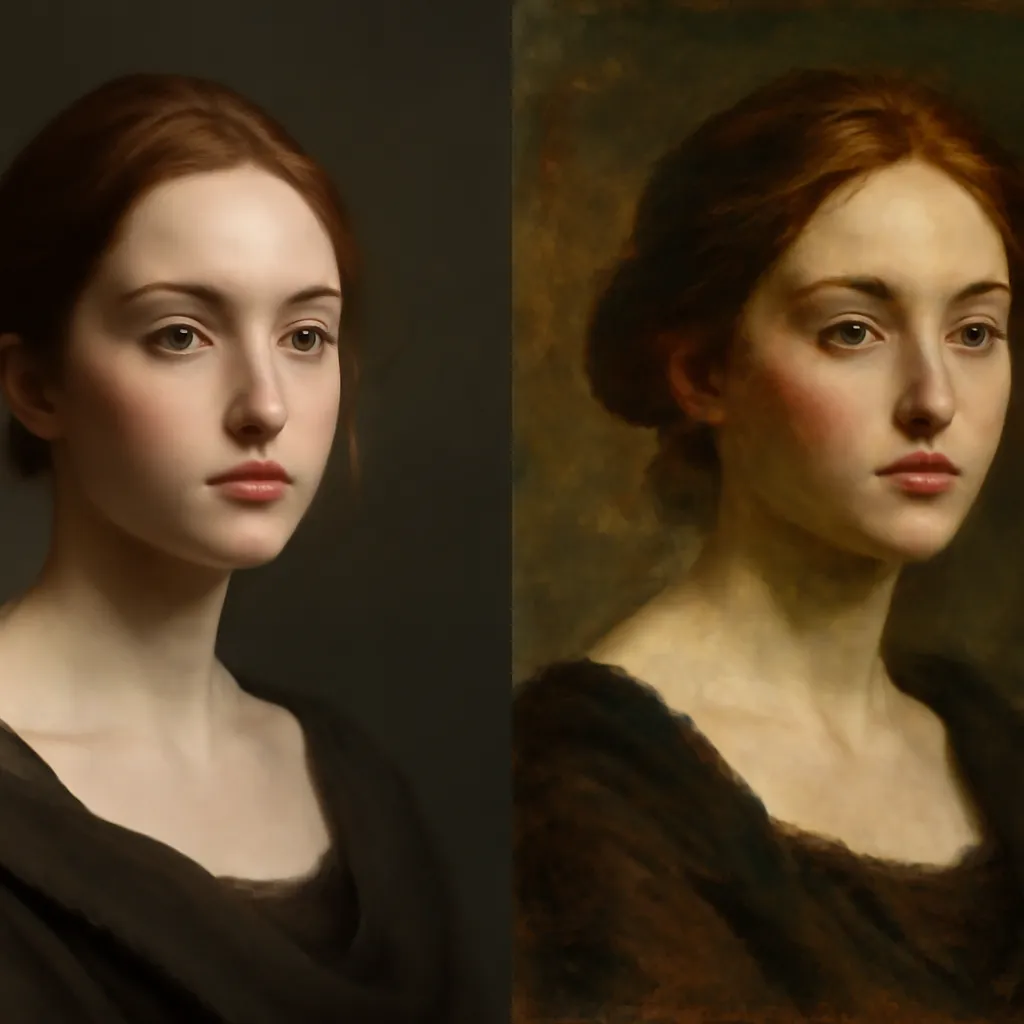 Oil Painting masterpiece effect art conversion example