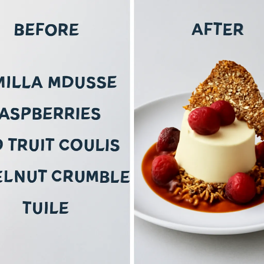 Professional dish presentation enhancement example