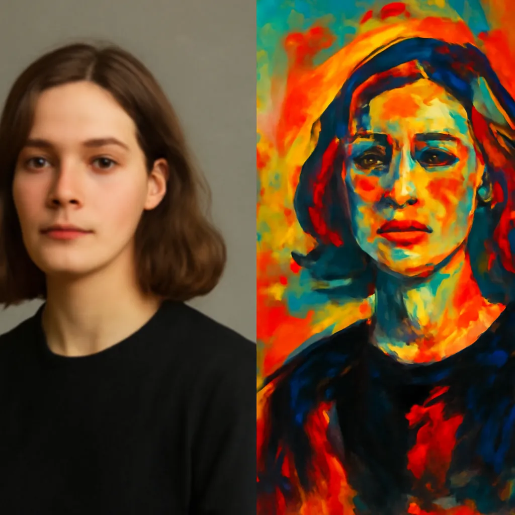 Abstract Expressionist style art conversion example