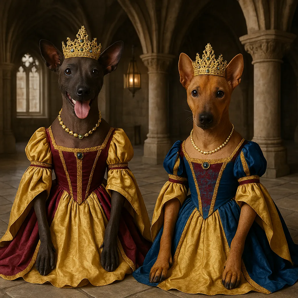 dress these dogs as royal princess in a castle