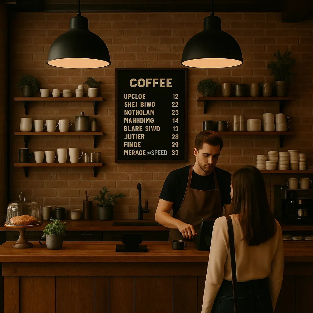 "Cozy coffee shop interior design concept