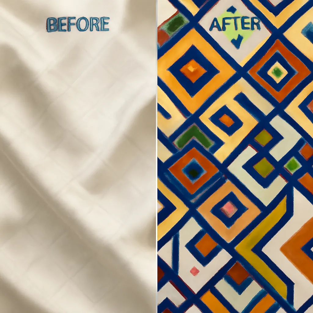 Textile fabric print pattern conversion example
