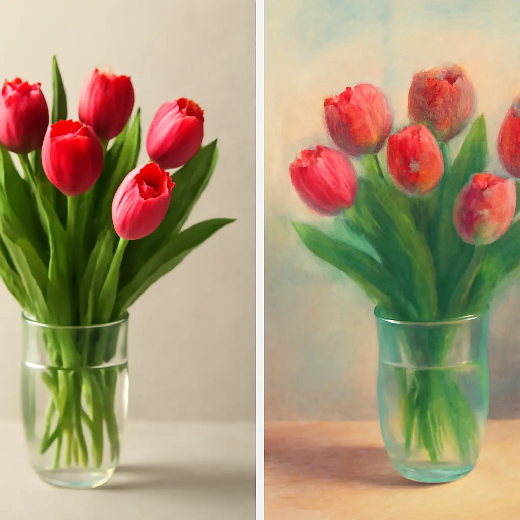 Chalk pastel art style conversion example