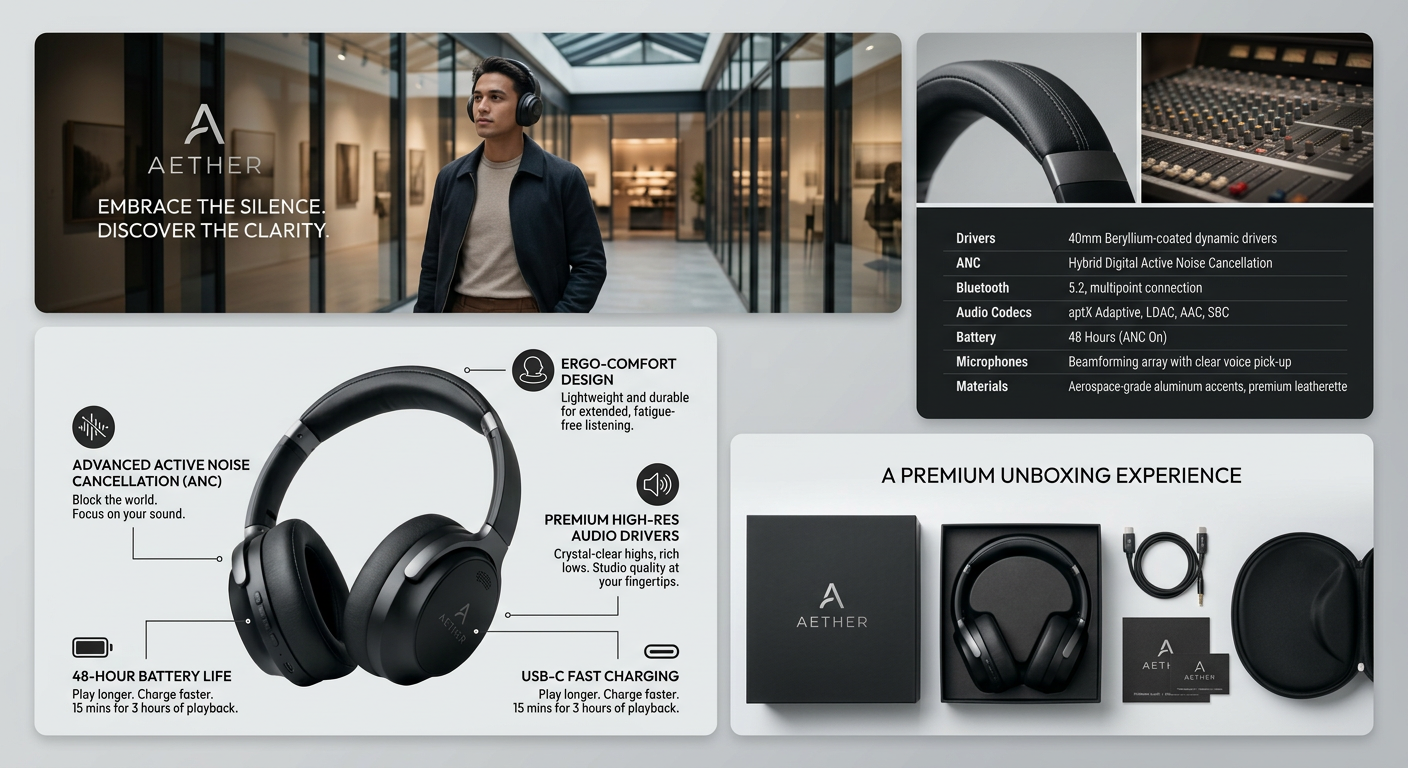 AI generated premium Amazon A+ lifestyle banner with feature callout space