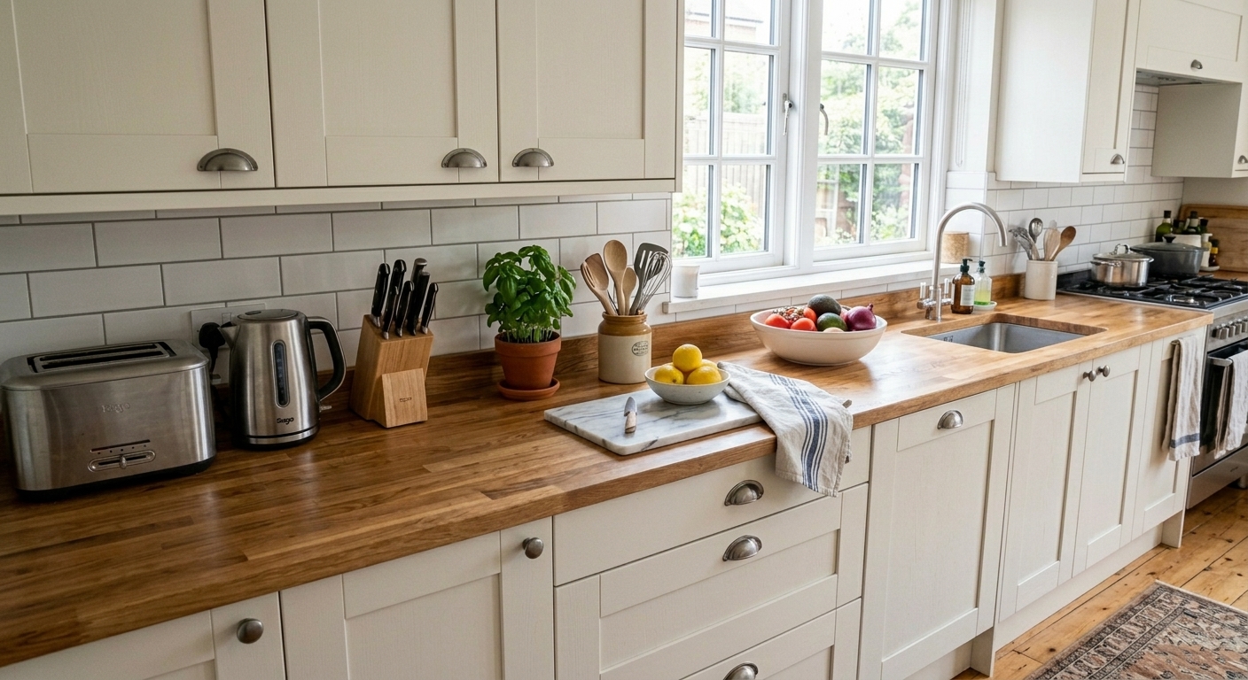Warm butcher block countertops transformed by ai-architectures.com