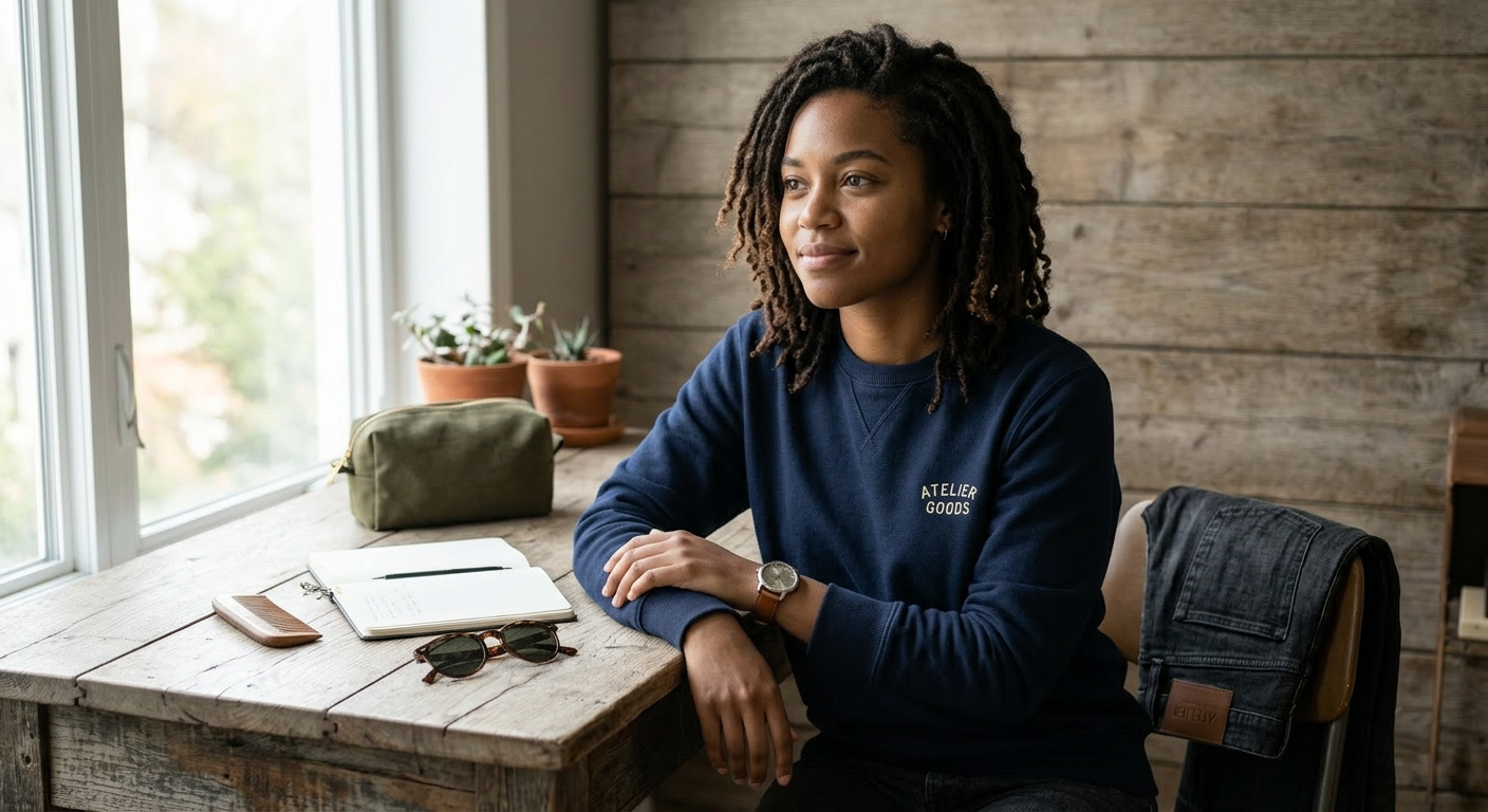 Photorealistic AI generated model wearing the e-commerce product