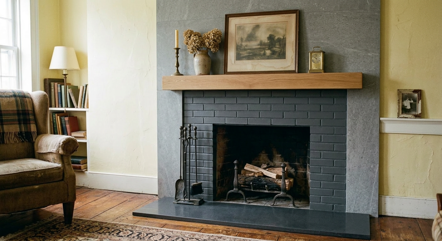 After: Stunning modern fireplace surround makeover