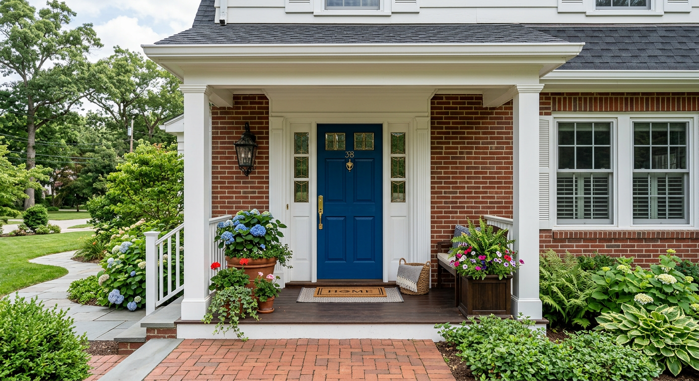 Original outdated front door before AI visualizer transformation