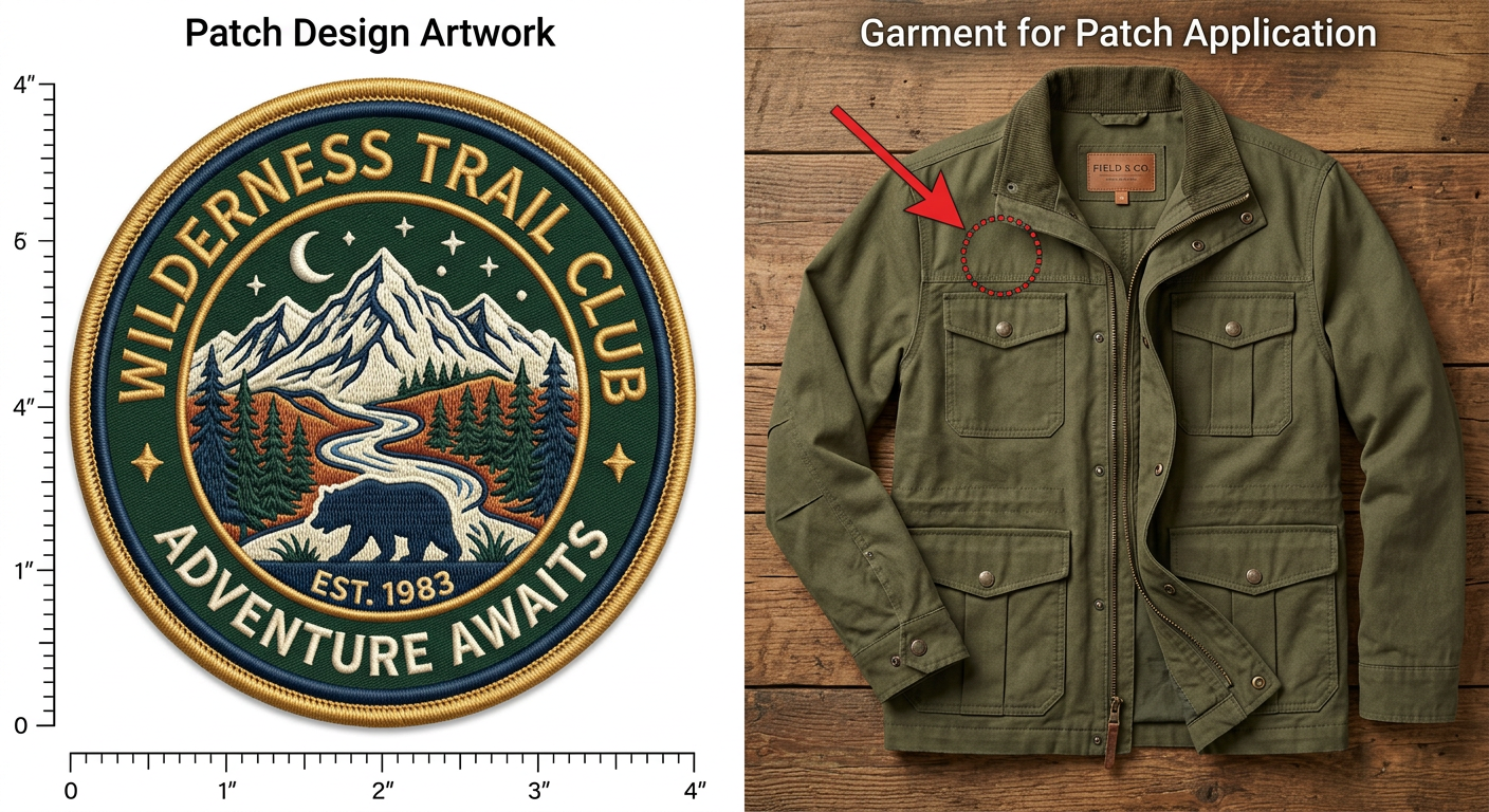 Blank garment before patch application