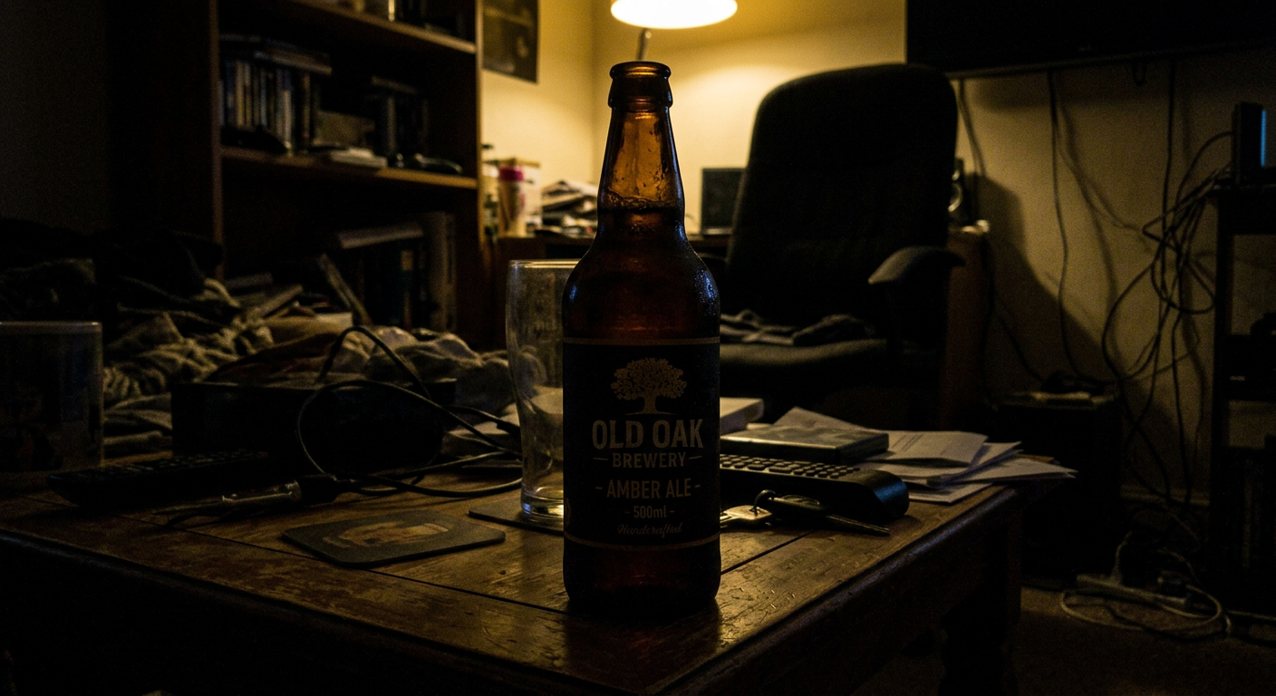 A poorly lit product photo taken with a smartphone showing harsh shadows and uneven lighting