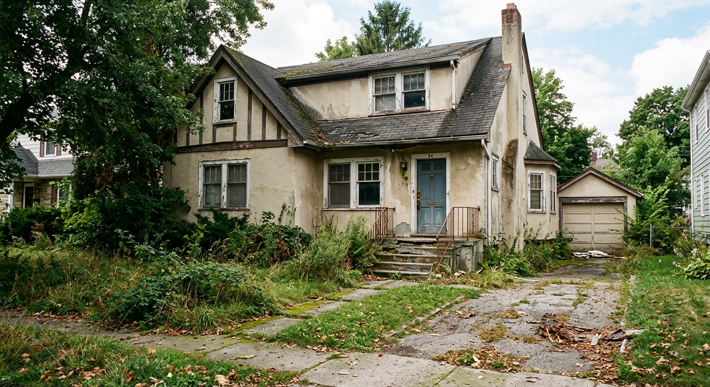 Empty and outdated property before AI transformation