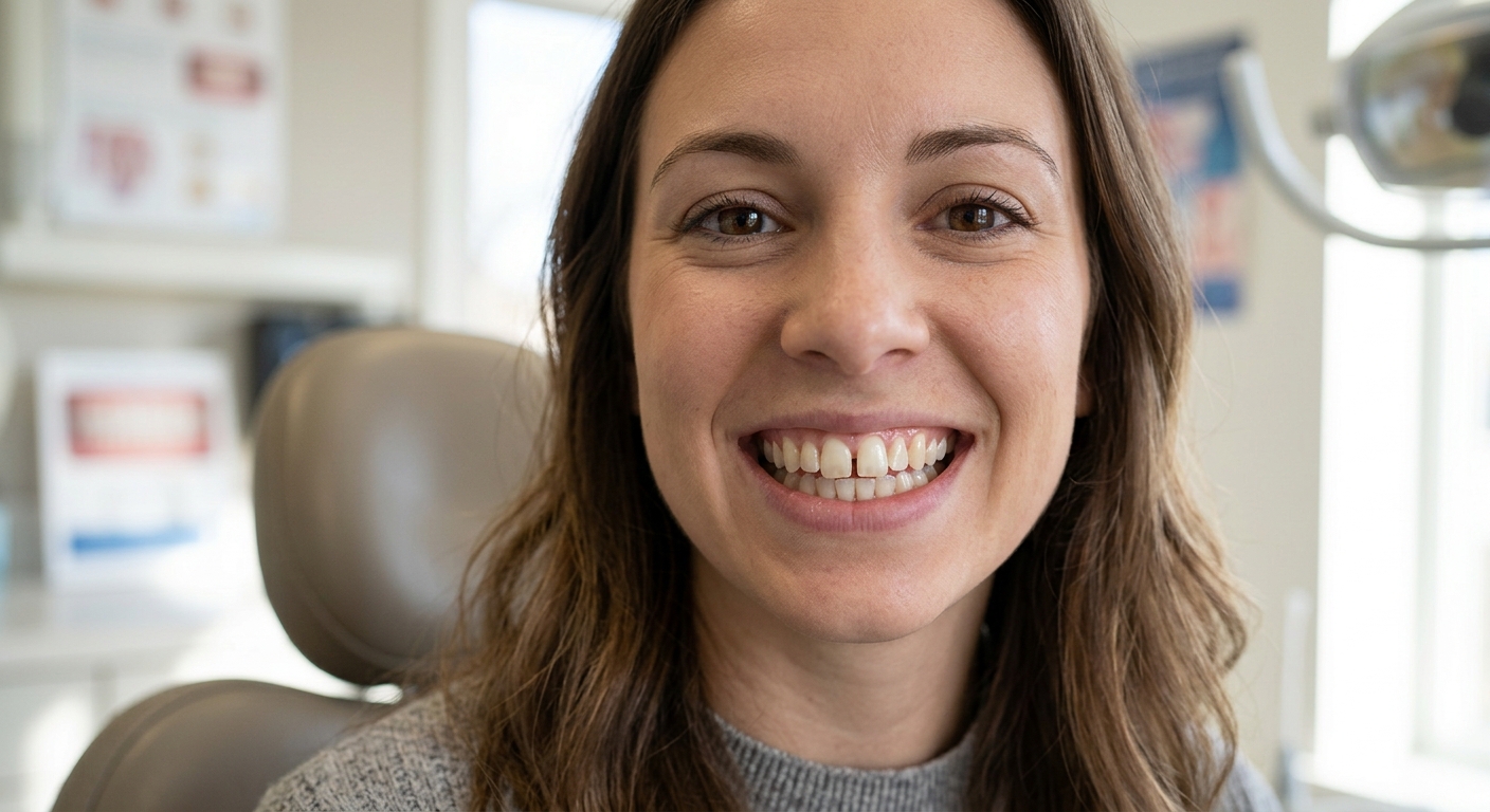 Patient smile before porcelain veneers - Natural dentition requiring cosmetic enhancement