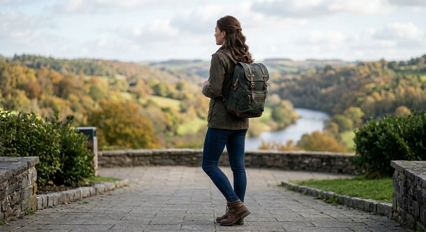 Outfit seamlessly styled with matching backpack - 4FashionAI Virtual Styling After