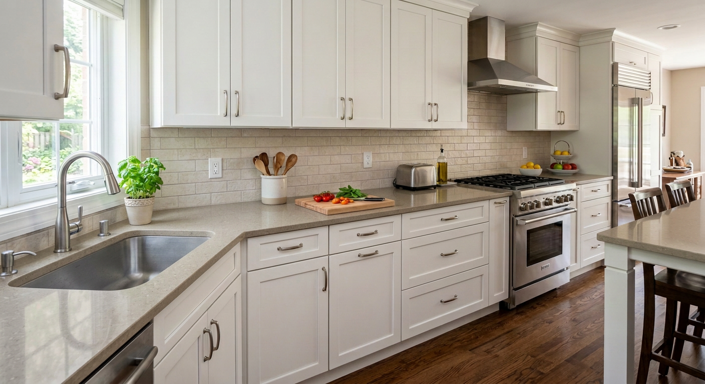 Kitchen transformed with stunning new countertops visualized via AI
