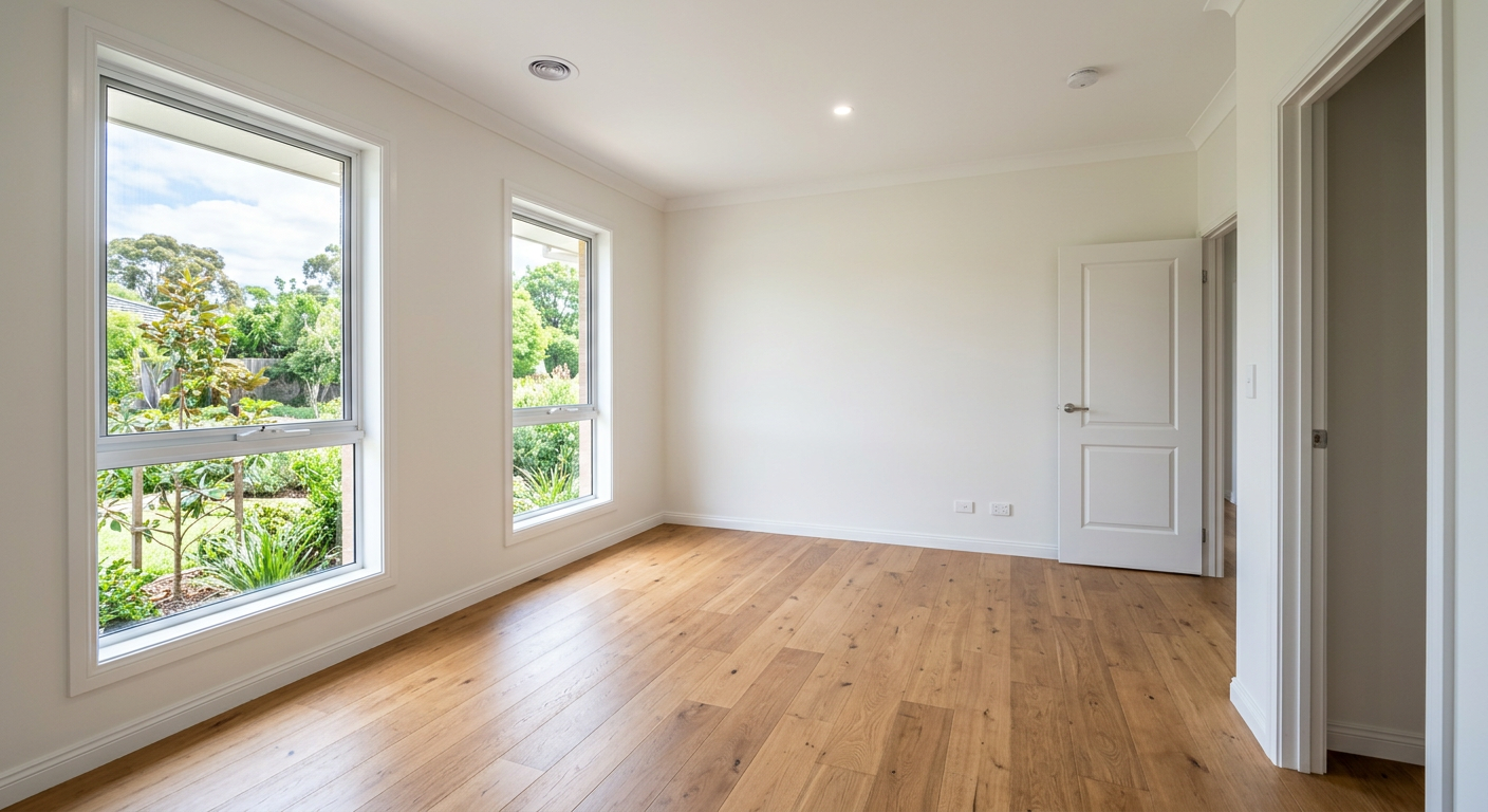 Empty, sterile room before AI virtual staging by Nano Banana Image AI