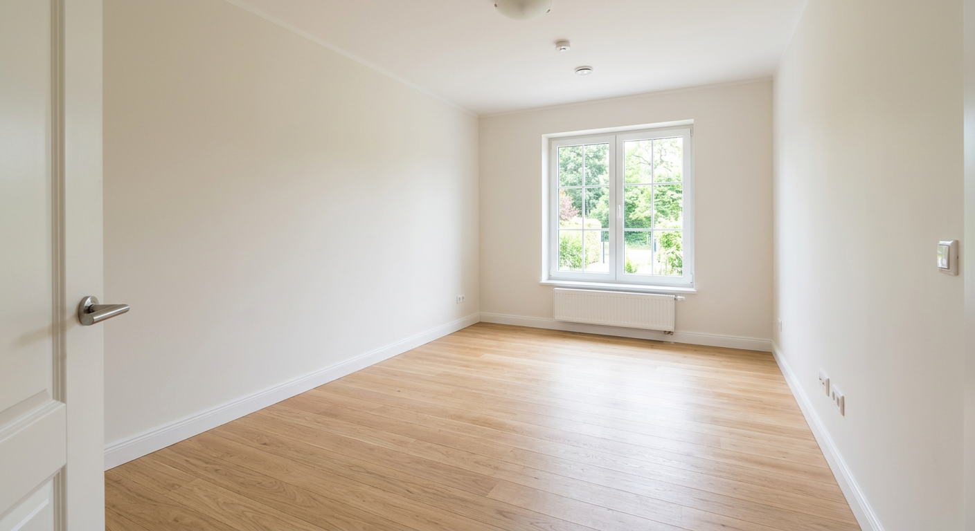 Empty spare room before AI virtual staging