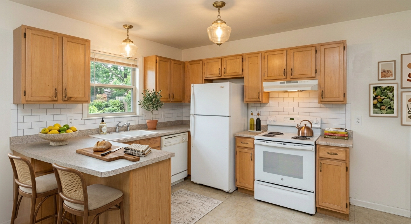 Fully styled and accessorized kitchen after Nano Banana Image AI virtual staging