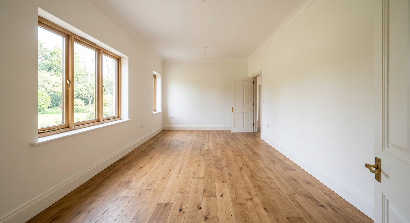 An empty, bare room waiting for interior design transformation