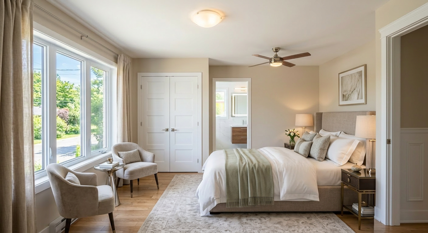 Luxurious master suite virtually staged by Nano Banana Image AI