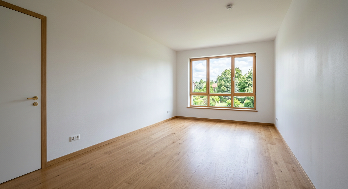 Empty residential room before AI virtual staging