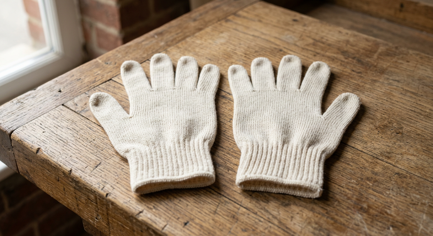 Traditional, flat sketch of a basic yoga glove design before AI enhancement