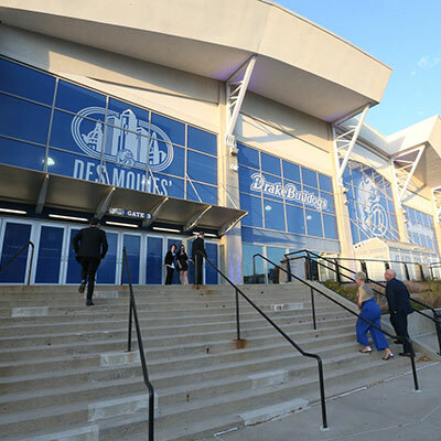 People entering the Knapp Center