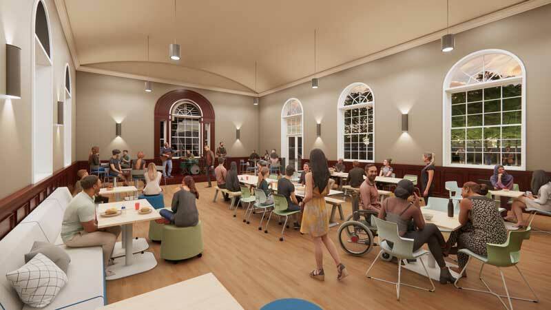 Concept of dining hall in university center