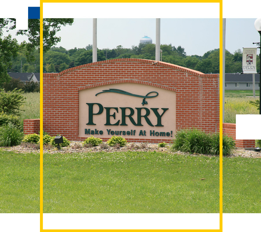 Perry, Iowa sign.