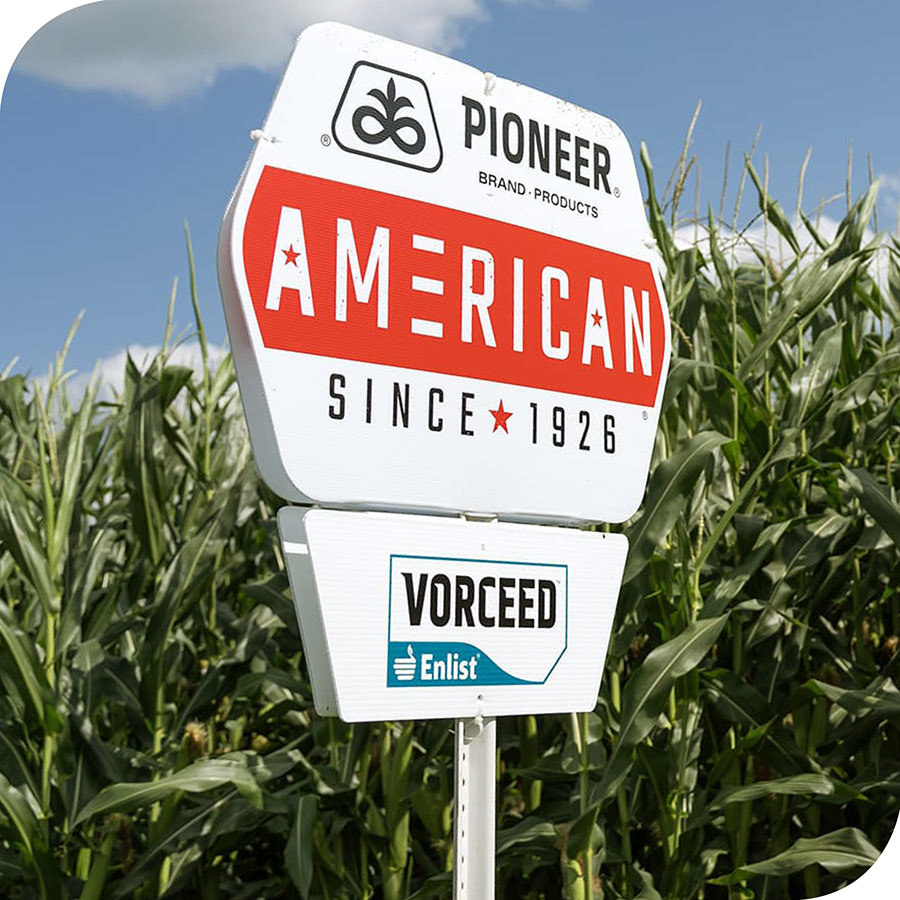 Pioneer seed sign