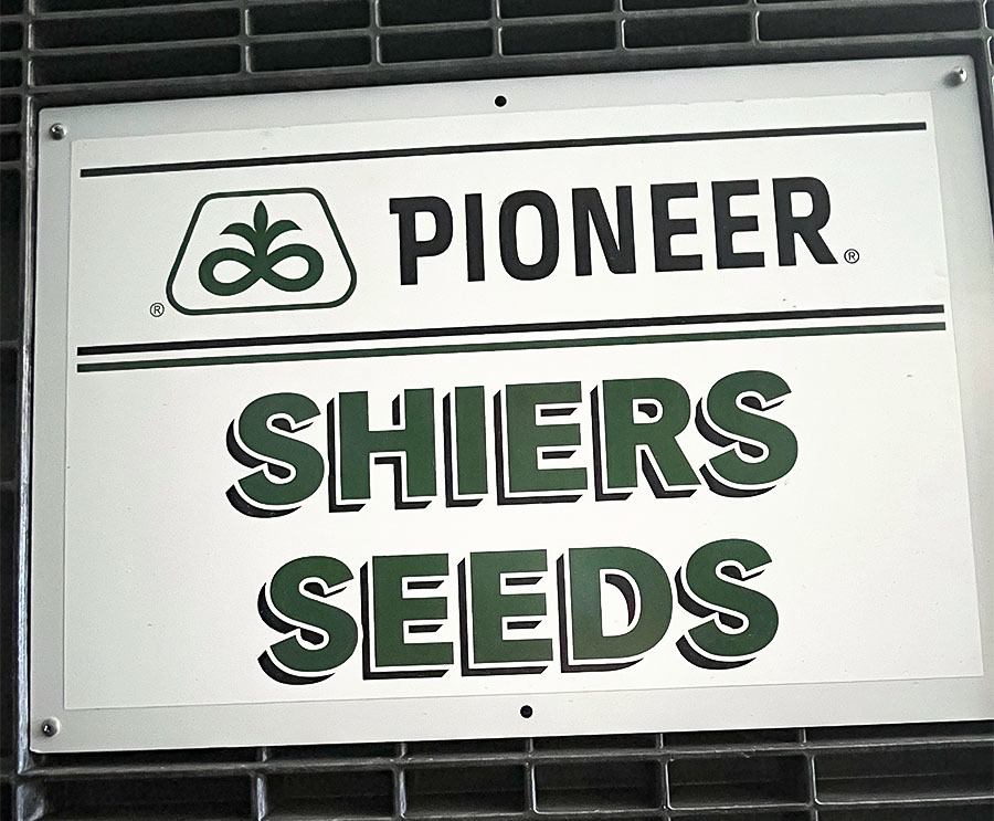 Pioneer Shiers Seeds Sign