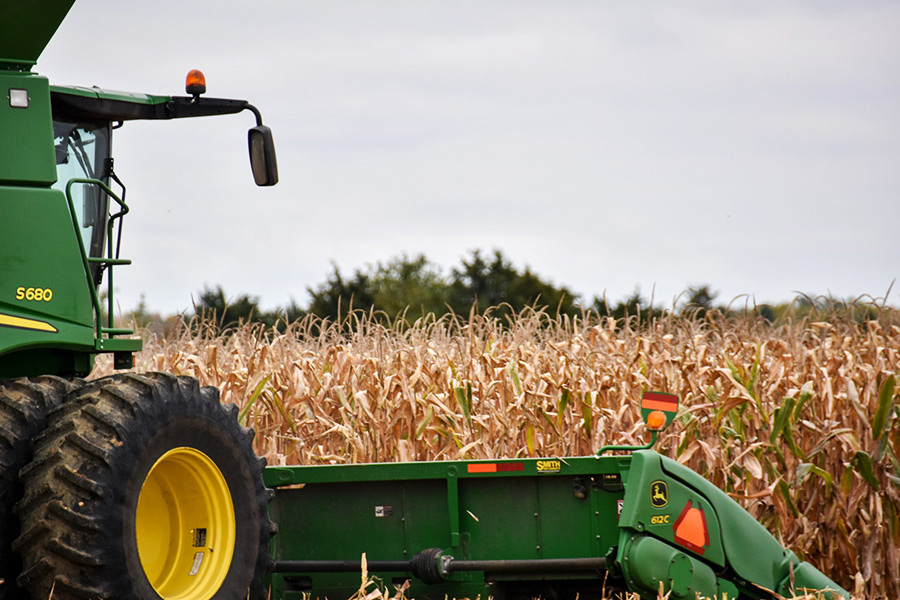 DSC 0887 Combine Harvesting Corn Closeup