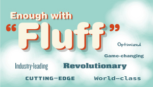 Word cloud with fluff B2B marketing words