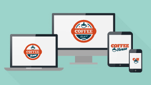 responsive logo shown on different sizes of digital devices