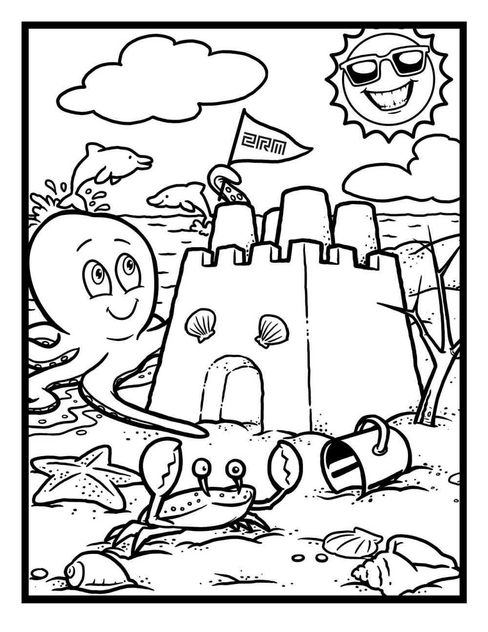 Two Rivers Sand Castle Coloring Page