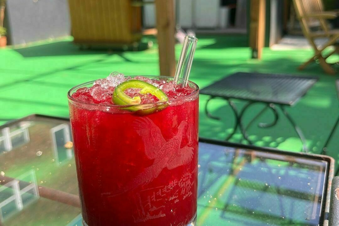 Image of a drink on Bartender's Handshake's patio