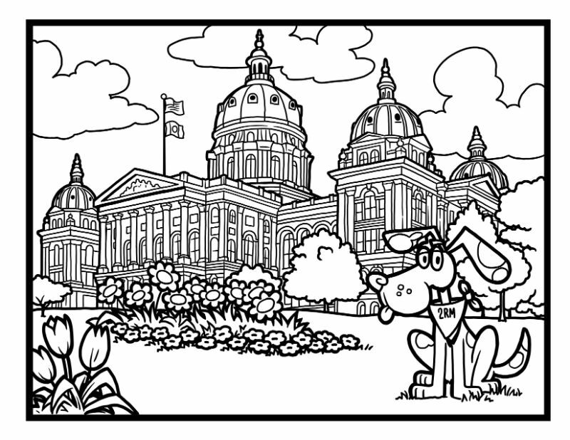 Iowa Capital Building 2RM coloring page