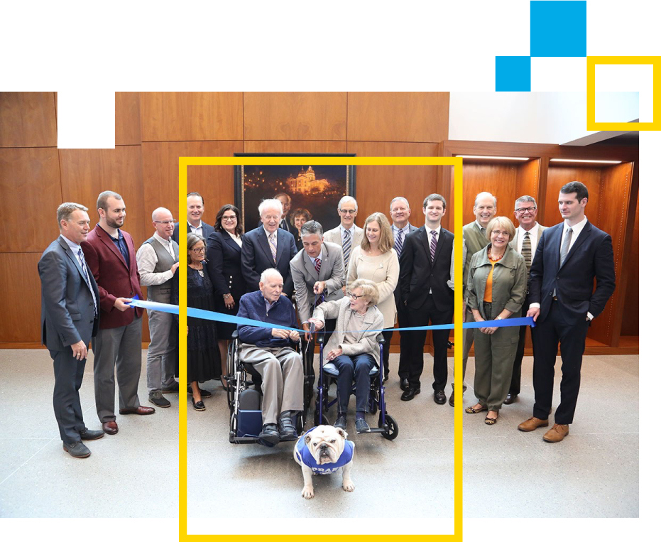 Ribbon cutting with Robert D. and Billie Ray at the Robert D. and Billie Ray Center