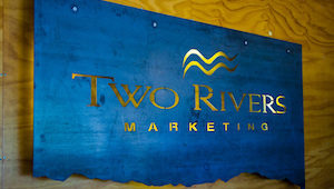 Blue Two Rivers Marketing Sign