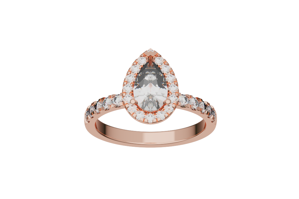 Pear Halo Engagement Ring