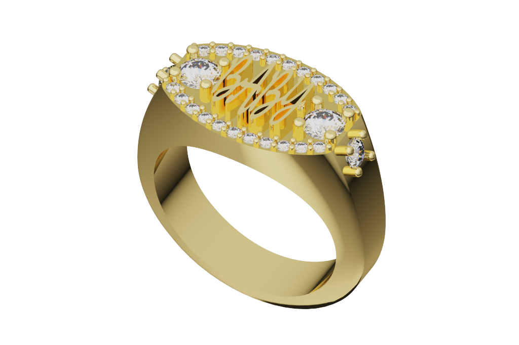 Oval Signet Pave Ring