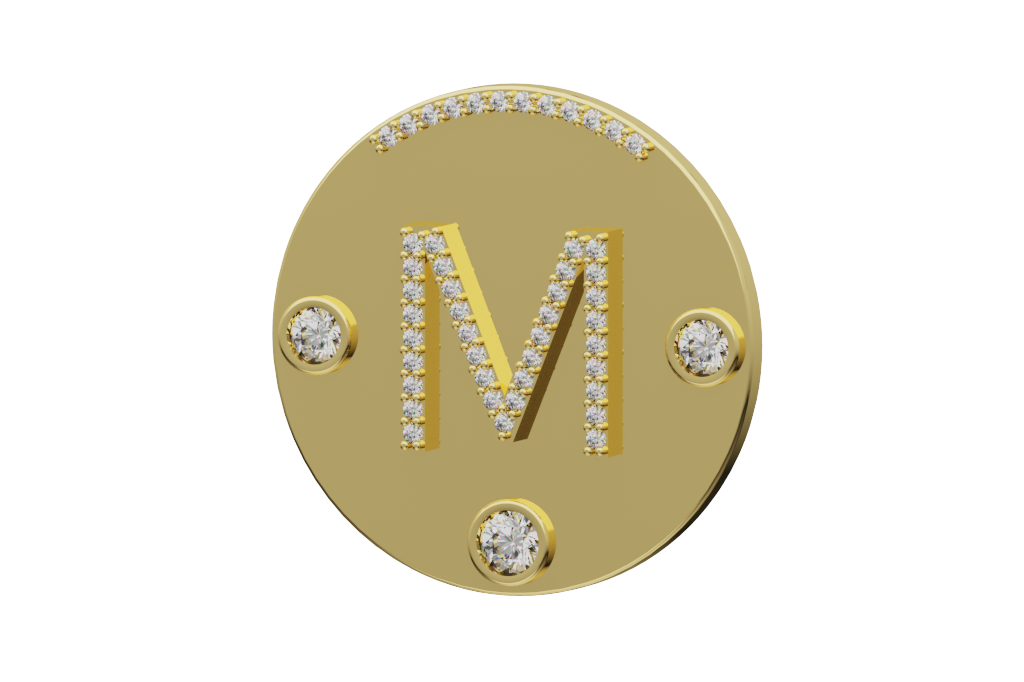 Initial Pave Bezel-Set Pendant