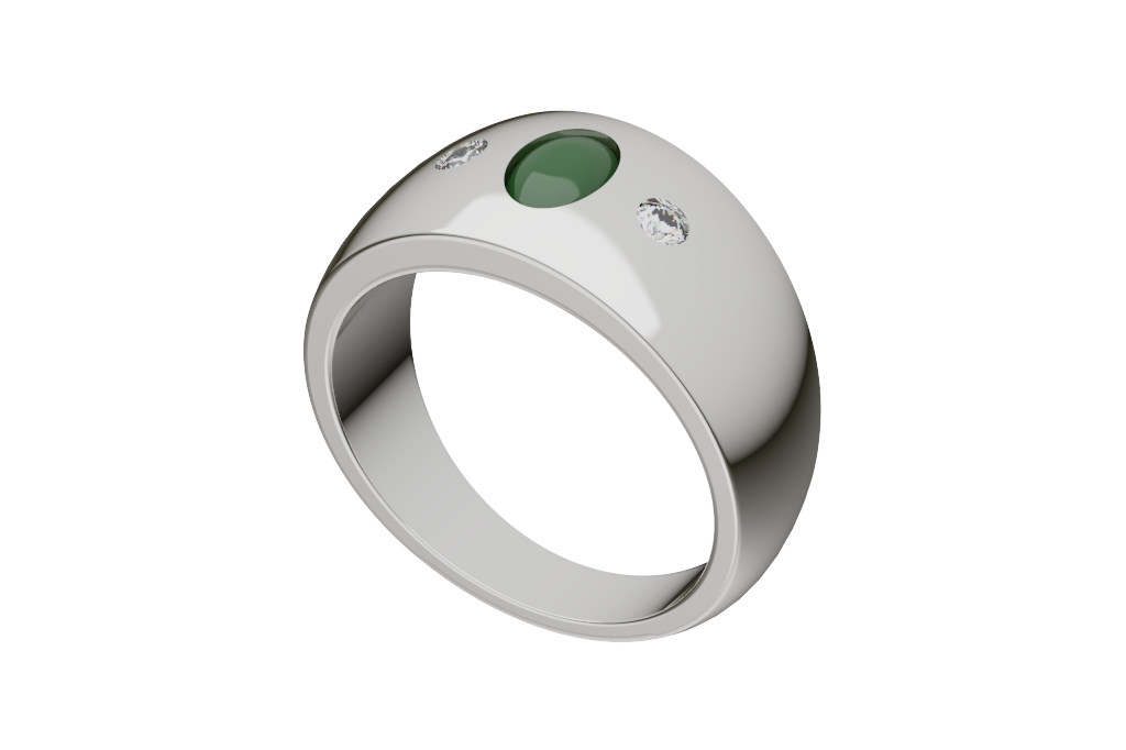 Oval Gypsy-Set Men's Ring