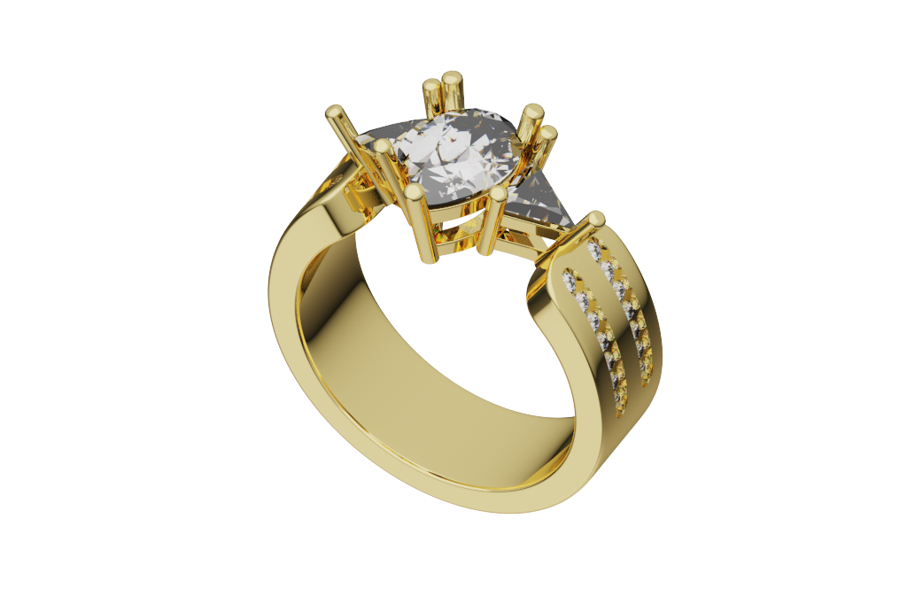 Pear Channel-Set Engagement Ring