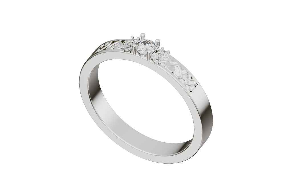 Round Heart Engagement Ring