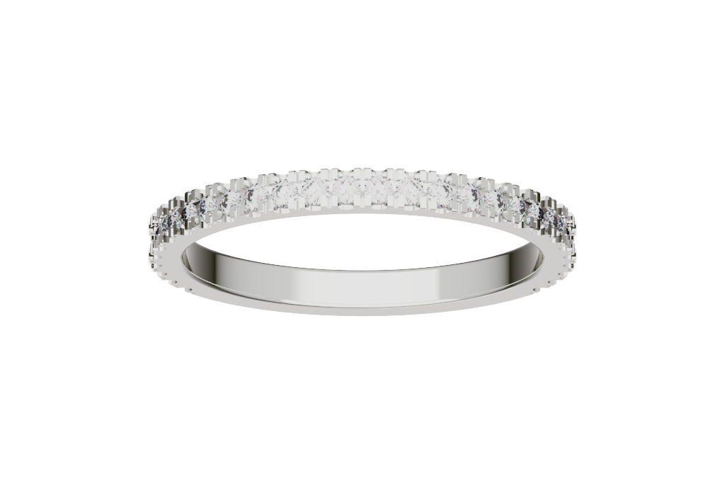 Round Eternity Shared-Prong Delicate Band