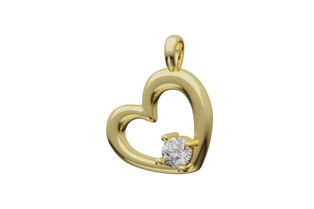 Heart Solitaire Pendant